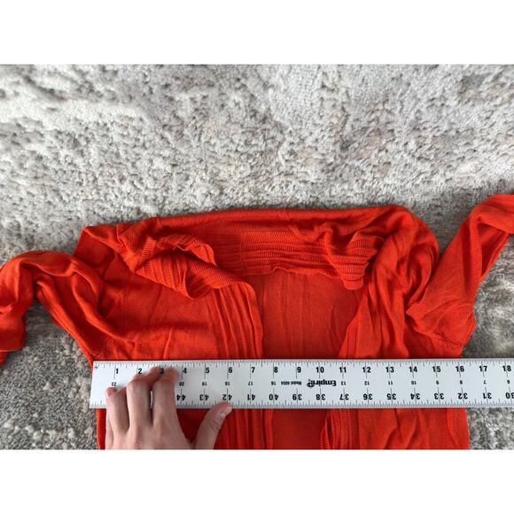 41 Hawthon Size M Casual Open Front Cardigan Sweater Orange Long Sleeve - Picture 4 of 7